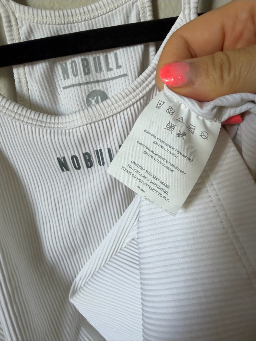 NOBULL White Ribbed Tank - Picture 3 of 5